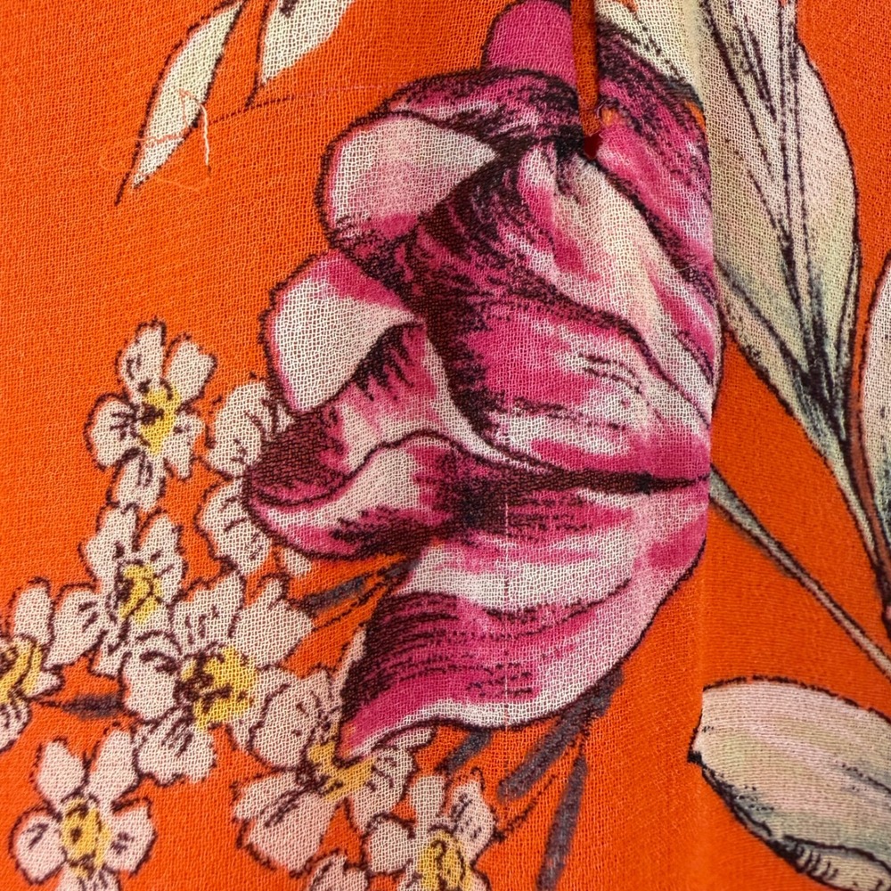 Daniel Rainn Floral Flutter Sleeve Blouse Women XXL Orange NEW - Picture 6 of 15